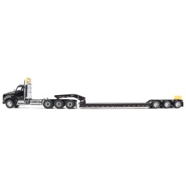 DCD 1/50 Diecast Model Kenworth T880 SBFA Tridem Truck Trail King HDG Lowboy Trailer Black 'Transport Series' Diecast