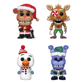 Funko Pop! FNAF Holiday 2023 Set of 4 - Five Nights at Freddy's - Holiday Freddy, Holiday Bonnie, Holiday Foxy and Gingerbread Chica
