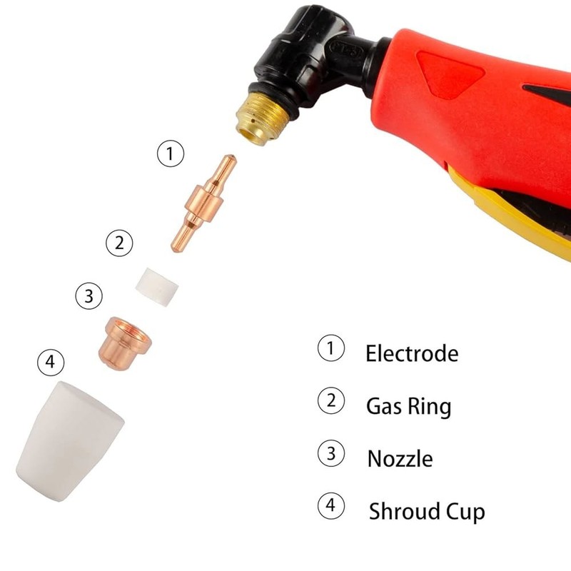 KERUE 150pcs PT31 Air Plasma Cutting Nozzle Equipped with Electrode