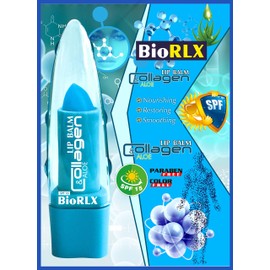 BioRLX Collagen with Aloe Vera Lip Balm SPF 15, Color Free, Paraben Free Naturally Moisturize and Heal Damaging Wind, Harsh Sun, Weather Changes.It Repairs Dry, Cracked Lips