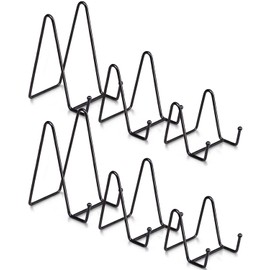 Lzerking 6 Pack Display Stands for Picture, 3 Size Black Stand for Display, Metal Holder for Picture, Decorative, Photo, Book (3Inch, 4.5Inch, 6Inch)