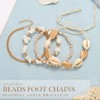 Reaky Boho Beaded Ankle Bracelets Gold Layered Anklets 4 Pcs