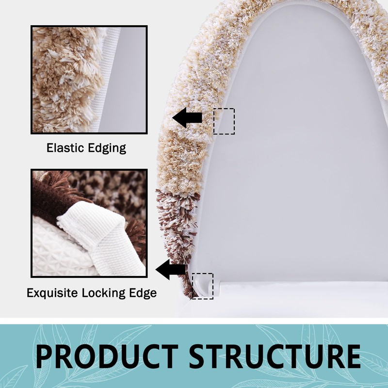 Arotive Soft Microfiber Bathroom Toilet Lid Cover, Machine Washable Seat