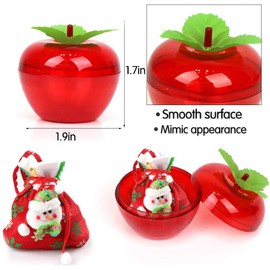 20 Pack Apple Container Christmas Wedding Party Toy Filled Plastic Bobbing Apples Christmas Tree Xmas Decorations Baubles Party Wedding Fruit Ornament Teacher Supplies Favors for Kids