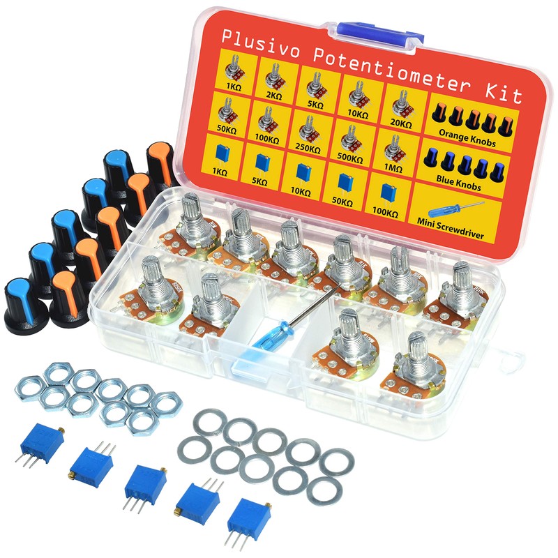 Potentiometer Kit 46 pcs B1K–B1M Ohm Linear Rotary Taper Potentiometer