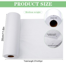 Medium Weight 11.6" x 40 yd White Fusible Interfacing for Sewing: Iron On Non-Woven Fusible Interfacing One-Sided Interfacing Fabric for Sewing DIY Craft Quilting