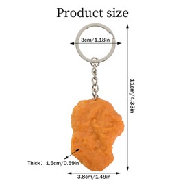 Roasted Chicken Keyring, Funny Keychain with Roasted Hen, Simulation Chicken Nugget, Simulation Food Keychain, for Bags, Keys, Decoration, chicken nugget
