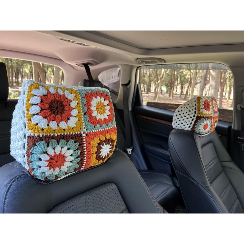 YDMZZB 2 Pcs Universal Car Headrest Cover Soft Car Seat