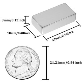 MIN CI 40Pack Neodymium Magnets, 20x10x3mm Strong Magnets Bar Rare Earth Magnets, Fridge Magnets Small Magnets for Crafts Square Magnet for Whiteboard Office DIY Tool Flat Magnets