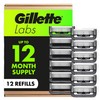 GilletteLabs Shaving Razor Blade Refills for Men, 12 Count