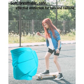 Reomoto Kids Hip Bone Protection Pads Shorts - EVA 3D Padded for Teenagers, Youth, Adults (Blue, L)