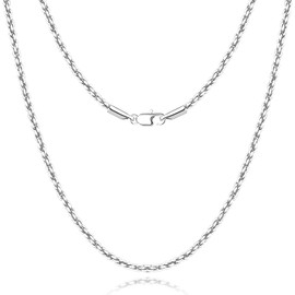 Dubai Collections Necklaces Silver Rope Chain Jewellery Gifts Sterling Silver 925 For Women Mother's Day 1.5mm (16.0)