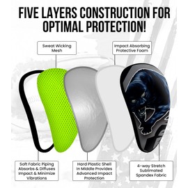 Exxact Sports Lightweight Athletic Cup Mens & Boys with Soft Rim Comfort for Superior Support, Baseball Cup Youth Boys for T-Ball, Football, Lacrosse, Hockey Groin Protector (Medium, Panther)