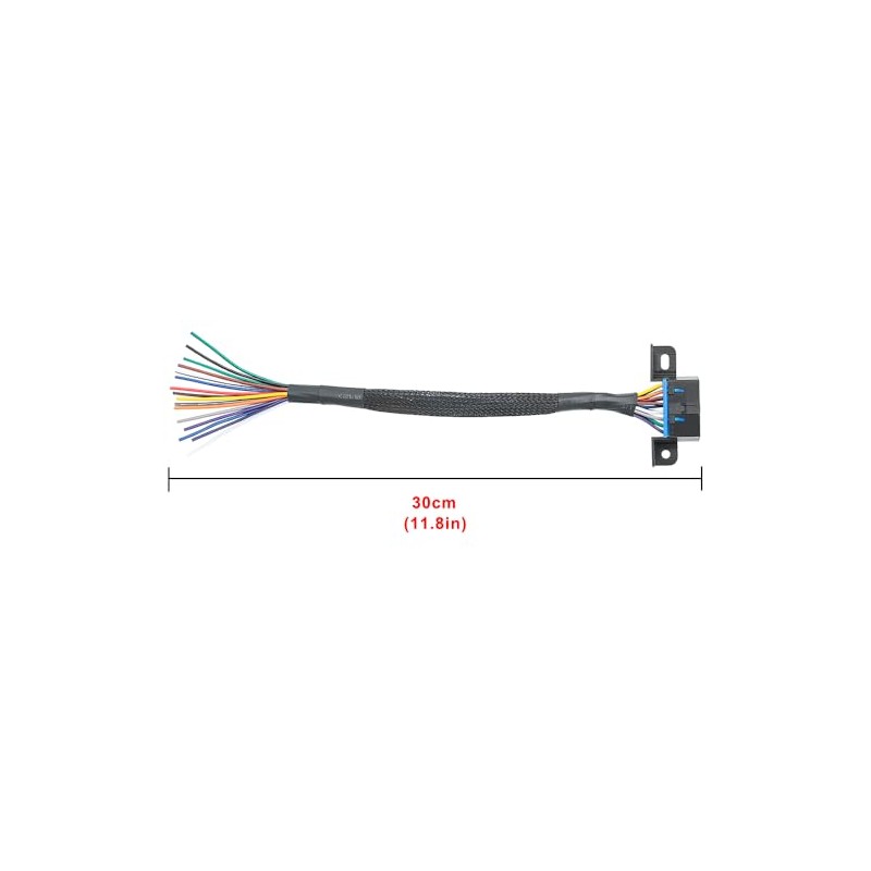 YAODHAOD OBD2 16Pin weiblich zu öffnen Kabel Flecht Dash Port