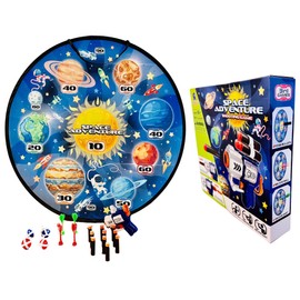 eMart4U Kids Dart Game Set Large Wall Hanging Target Shooting Game with 22pcs/Set with Foam Bullets, Plastic Darts, Belvor Balls and 1 Compact Gun - Great for Boys and Girls Diameter 29" (Blue)