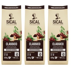 Sical Portuguese Clasico Normal Ground Coffee Cafe 5 Estrelas 220G 3 Pack
