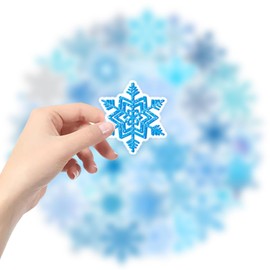 Snowflake Stickers, Winter Snowflake Stickers 50PCS Christmas Stickers Winter Party Decorations Gifts Waterproof Vinyl Snow Stickers for Crafts Winter Envelopes Gifts Water Bottles Laptop Suitcase