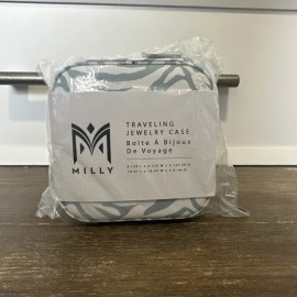 Milly • Traveling Jewelry Case in Teal and White Zebra Pattern