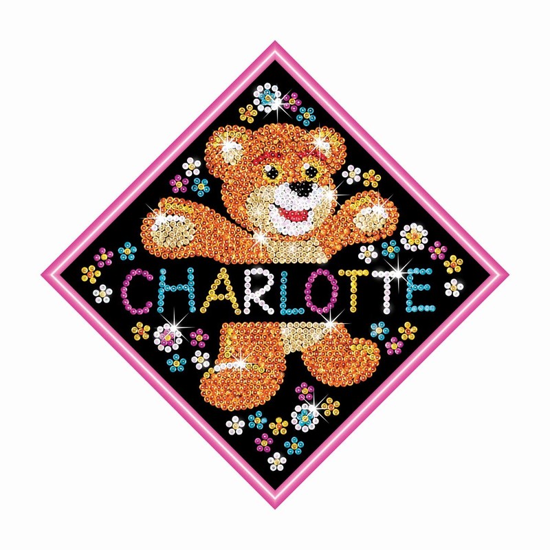 Sequin Art My Name, Teddy Bear, Personalized Name Sparkling Arts