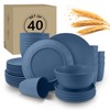 Wrova 40Pack plates and bowls sets for kids - Unbreakable