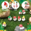 GGSTDDUP 60pcs Mushroom Resin Ducks, Tiny Mushroom Ducks Figurines