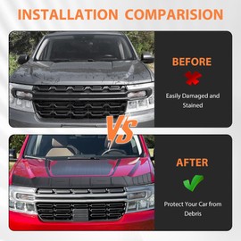 Hood Deflector Compatible with 2022-2026 Ford Maverick, Hood Shield Bug Deflector Bug Guard Protector Cover, TPE Exterior Accessories for Maverick