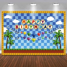 Cartoon Hedgehog Birthday Party Decorations Backdrop Photo Background Wall Decor Hedgehog Themed Party Supplies Hedgehog Birthday Banner
