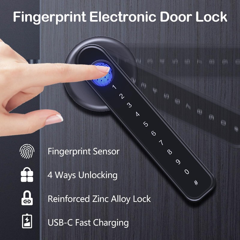 TECKZOON Intelligent Lock for Interior Doors, Electronic Door Lock with