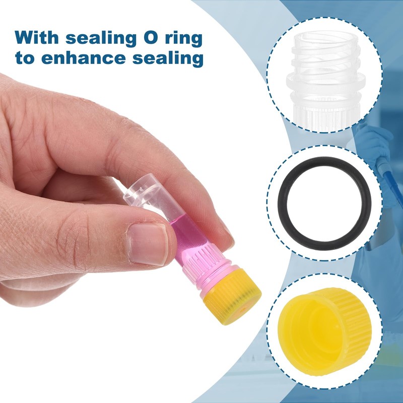 PATIKIL 1mL Plastic Test Tubes 36pcs Freezing Test Tubes Graduate