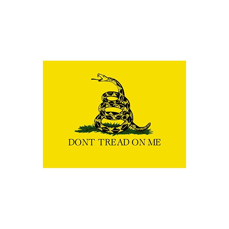 StickerTalk Gadsden Flag Vinyl Sticker, 12 inches by 9 inches