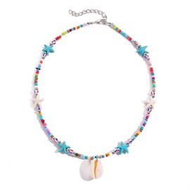 JOYEAR Starfish Necklace,Seashell Beachy Necklaces Summer Jewelry Hawaiian Boho Necklace for Women Gift (Shell-I)