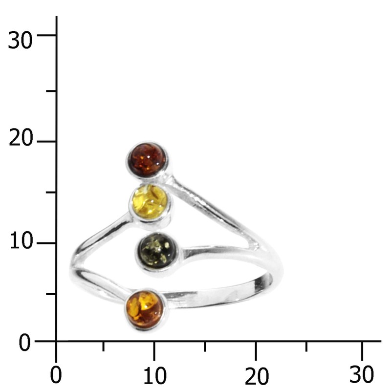 Ostsee-Schmuck Ring - Crystal - Silver 925/000 - Amber, Amber