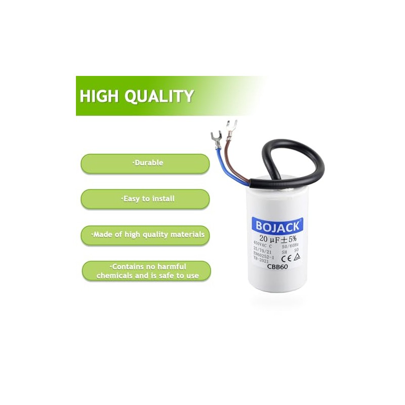 BOJACK 20 uF 450 V CA 20 MFD CBB60 Cable