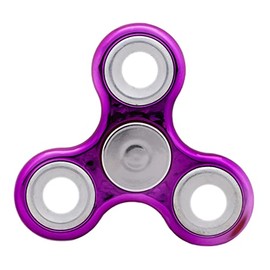 Toyland® Fidget Hand Spinner - Stress and Anxiety Relief - 38 Designs to Choose From (Metallic Purple & Silver Rings)