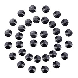 1440Pcs Black Crystal Rhinestones,Glass Flatback Rhinestones Gemstones for Nail Face Makeup Art Crafts Clothes Decoration -(SS3,1.4mm,Black)