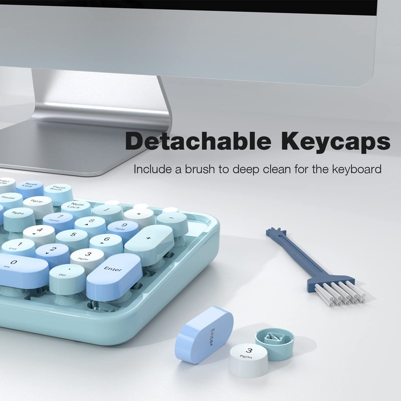 MOFII Wireless Keyboard and Mouse Combo, Retro Wireless Keyboard with