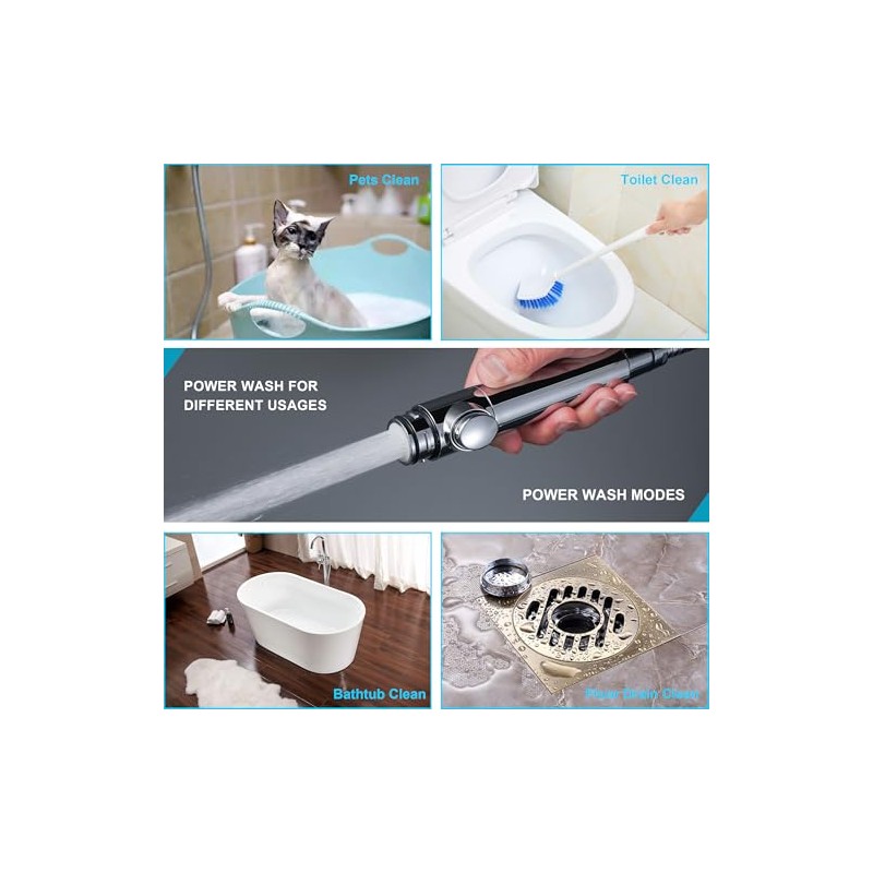 Handheld Shower Head with ON/OFF Switch,Detachable 8 Mode High Pressure