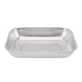 Fruit Vegetable Rectangular Strainer Basket Stainless Steel Colander Strainer Rectangle Mesh Oil Basket Large Size