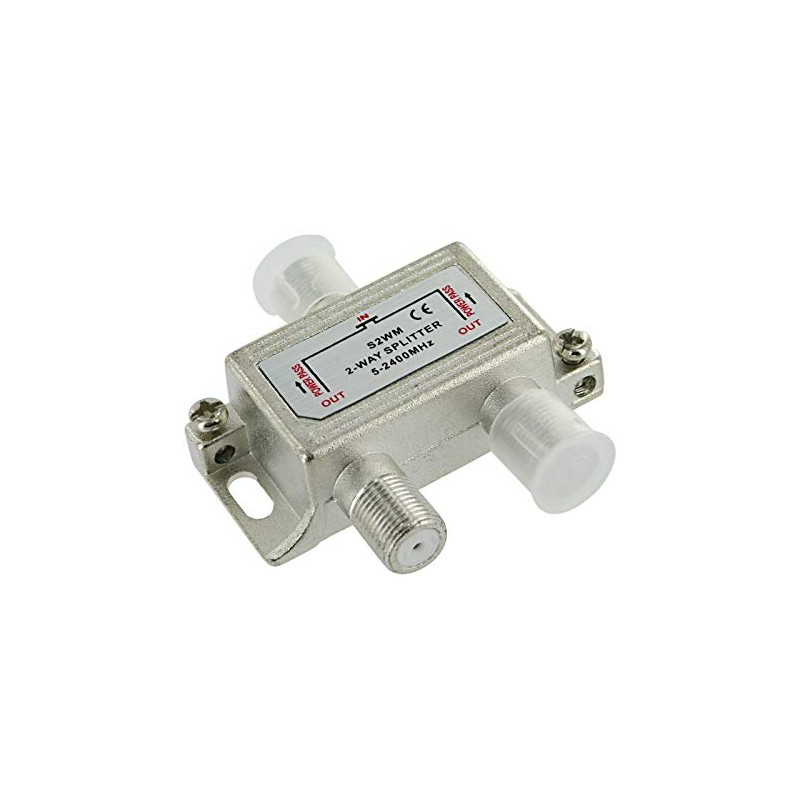 TV Antenna Splitter 2-Way F-Type Aerial 5-2400MHz Power Pass Foxtel