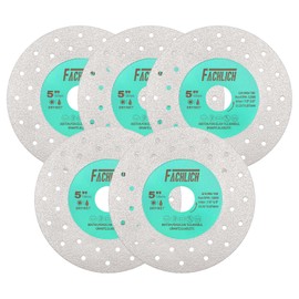 FACHLICH Rock Slab Grinding Disc - 5inch Glass Cutting Discs 5pcs, Granite Cutting Blade, Diamond Grinder Wheel Cutting Blade for Rock Slab, Stone, Tile, Marble, Granite, Glass Diamond Saw Blades