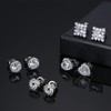 Sanfenly 4 Pairs Sterling Silver CZ Stud Earrings for Women