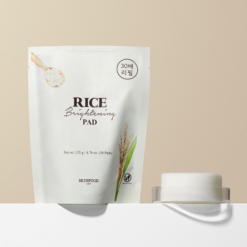 Skin Food [SKINFOOD/3 Bottles] Rice Brightening Pad 30 Sheets 135g
