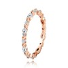 Rose Gold Plated 925 Sterling Silver CZ Simulated Diamond Stackable