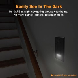 4 Pack Illuminated Light Switch, Lightswitch with LED Night Light, Automatic On/Off Sensor, Single Pole Switch, 15Amp 120/277Volt,Black