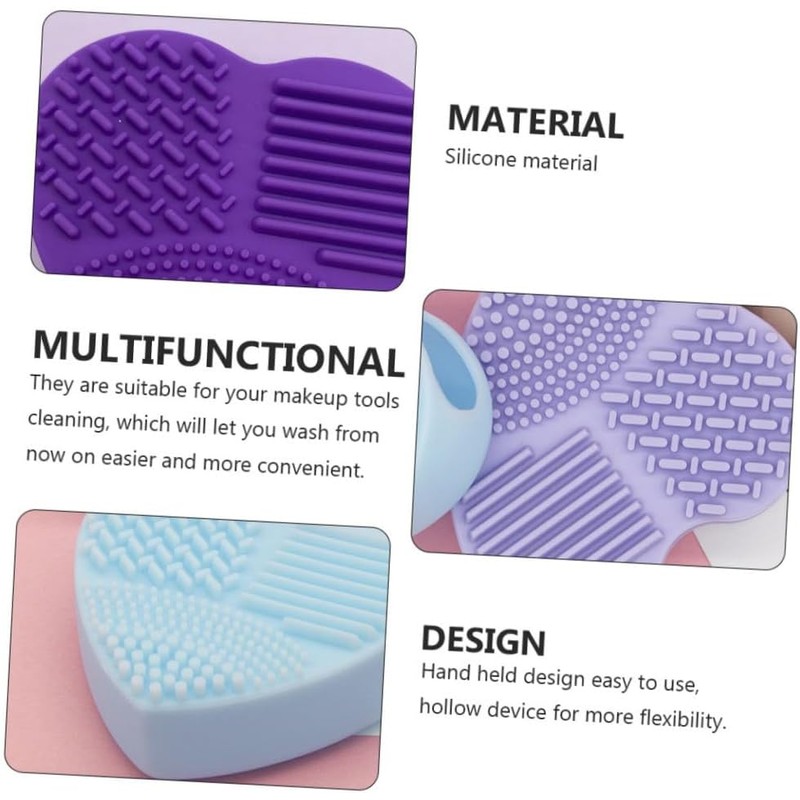 6piezas Alfombrilla Limpiadora De Brochas De Maquillaje Silicona Para Lavar