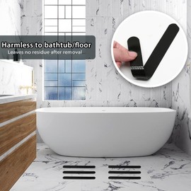 Coufce Bathtub Stickers Non Slip, Black Anti Slip Shower Strips Tubs Safety Shower Treads, Adhesive Sticker for Bathroom Bathtub, Shower Floor, Ladders with Scraper (24Pcs)