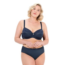 Ulla Popken Women's Underwired Soft Cup B-E Bra, midnight blue