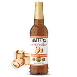 Matteo's Sugar Free Coffee Flavoring Syrup, Toasted Marshmallow, Delicious Coffee Syrup, 0 Calories, 0 Sugar coffee syrups, Keto Friendly, 25.4 Fl Ounce