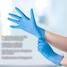 Disposable Nitrile Gloves, Extra Small, Pack of 100, Blue Nitrile Gloves, Latex Free, CE Certified to EN455, Food Gloves (XS, Blue)