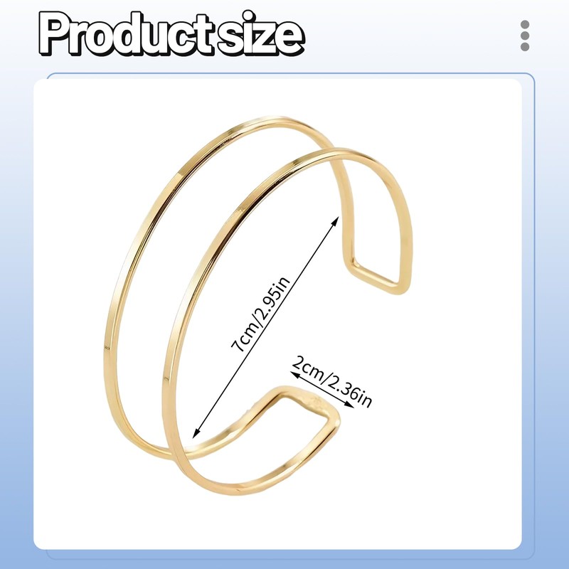 MAEXUS Open bracelet, bangle, bangle, gold upper arm, round bangles,